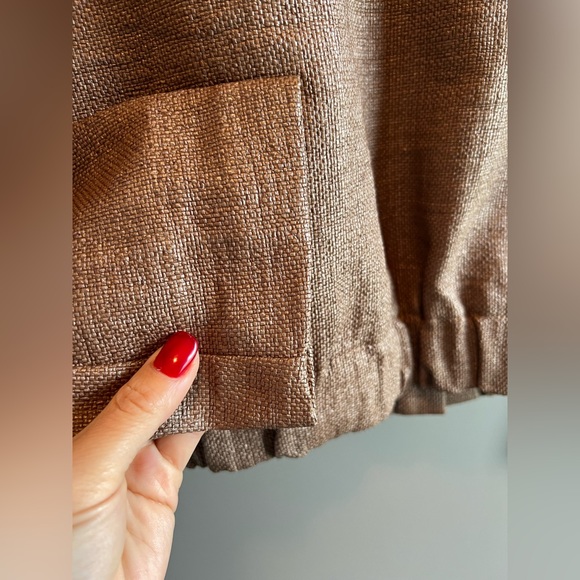 BENETTON - burlap style bomber jacket - manteau toile de jute Size 40 (XS-S) - Picture 9 of 10